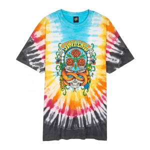 Camiseta Santa Cruz Dressen Rose Crew Three Front Black Rainbow