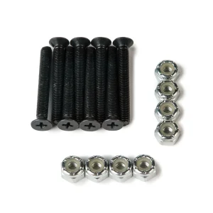 Tornillos Longboard Cruiser Slant Phillips Black Silver 1 1/2"