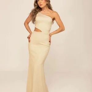 Vestido Asimétrico Cut-out Lurex